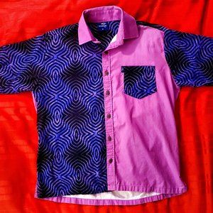 Aisokula Men's Button Up Shirt Rad 90s Colors